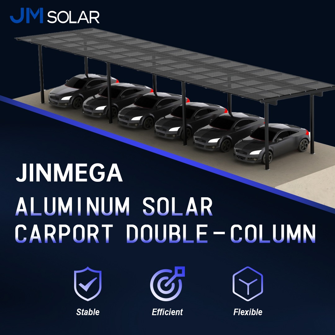 Producto destacado | Cochera solar de aluminio de doble columna JinMega